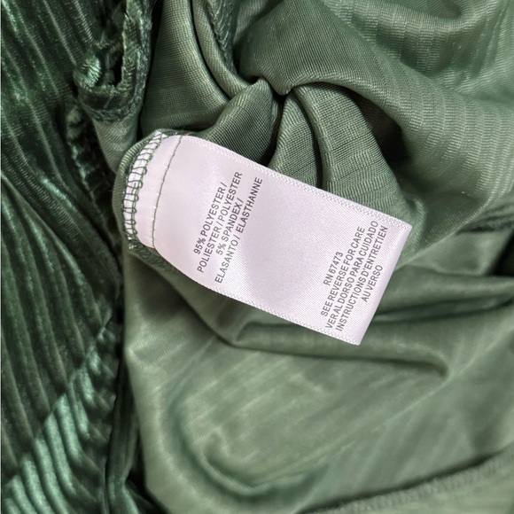 NWT Maison Tara Plus Size V-Neck Faux Wrap Velvet Dress Green Holiday Party 16 - Picture 11 of 12